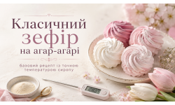Класичний зефір на агар-агарі: базовий рецепт із точною температурою сиропу