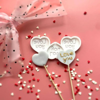 Силіконовий молд для льодяників - Сердечко Love you