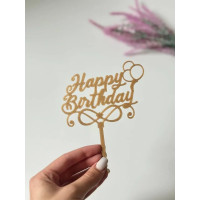 Топер HAPPY BIRTHDAY 4 Чорний