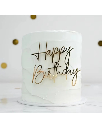 Топер акриловий Happy birthday 
